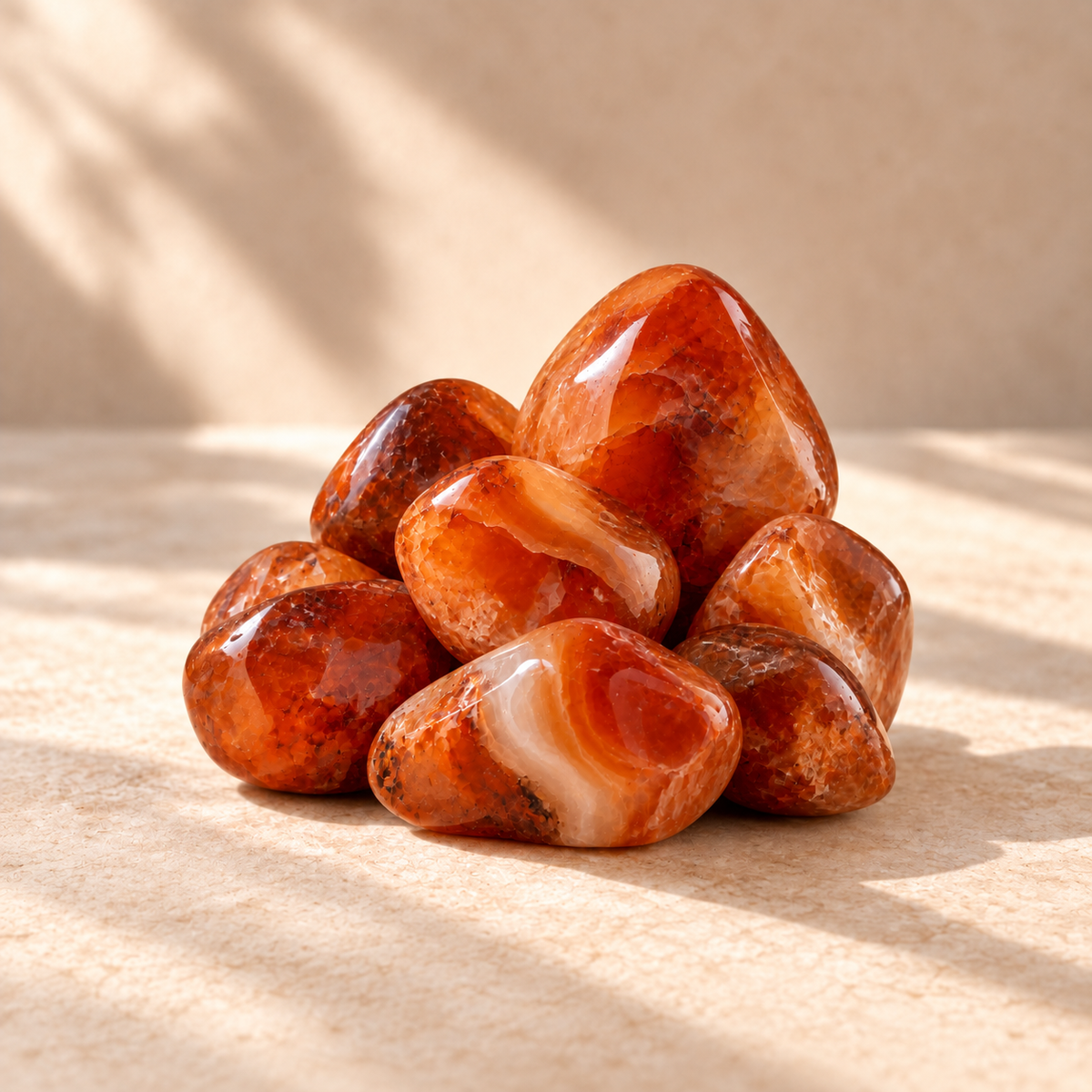 Carnelian stones for Confidence energy collection