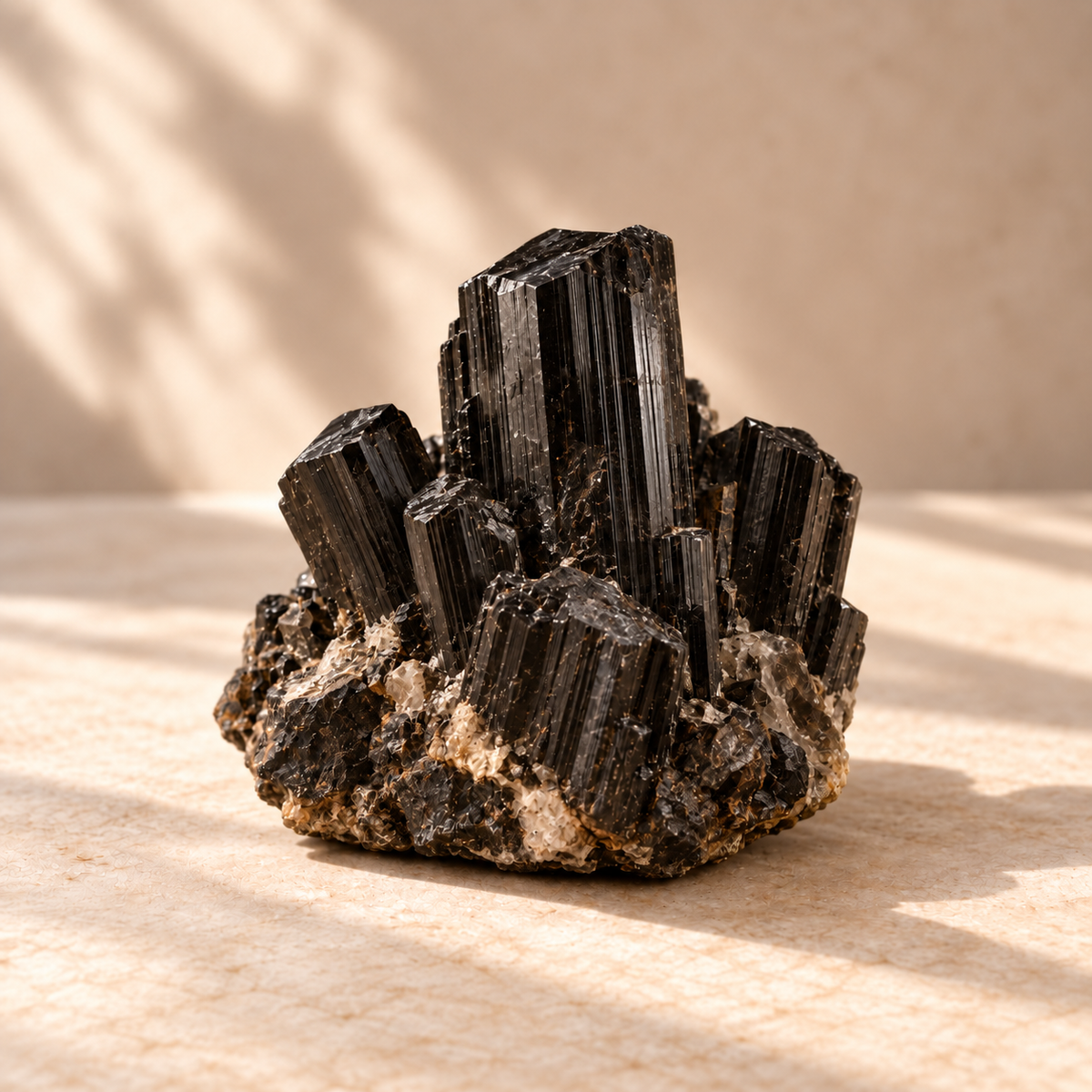 Black tourmaline crystal cluster for Protection energy collection