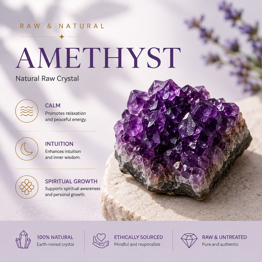 Amethyst Raw Crystal – Calm & Intuition