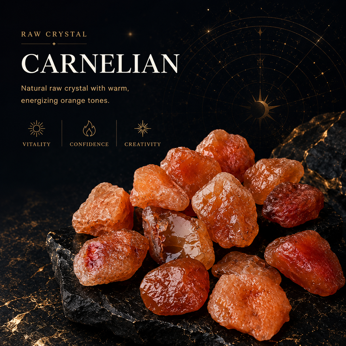 Natural Carnelian raw stones by Raw Aura