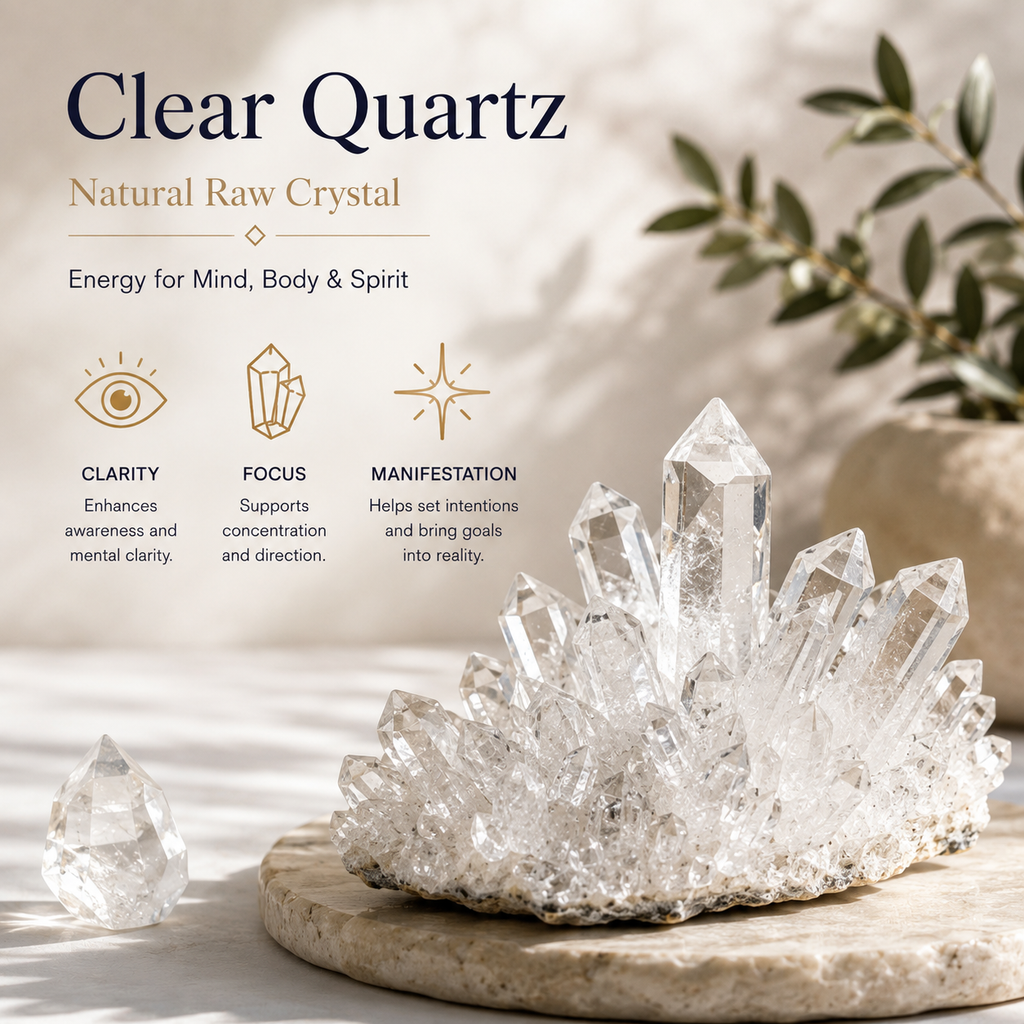 Clear Quartz Raw Crystal – Clarity & Focus