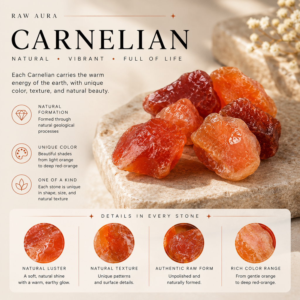 Natural Carnelian crystal color texture and raw stone details